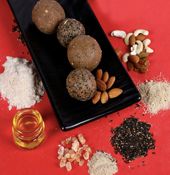 Hetha Gond Atta A2 Ghee ladoos. Healthy Snacks like laddus or laddoos or ladus with desi khand or raw sugar. Mathri ghee fried or baked. Organic Cookies or biscuits natural. Organic whole wheat jeera cookies, bajra cookies, millet cookies. Chaulai ladoo